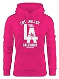 Neverless Hoodie Damen Los Angeles California LA Palme Sweatshirt Kapuze Kapuzenpullover pink XL