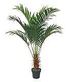 Decovego Künstliche Palme groß Kunstpalme Kunstpflanze Palme künstlich wie echt Plastikpflanze Arekapalme 140 cm hoch Balkon Deko Dekoration