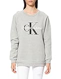 Calvin Klein Jeans Damen CORE Monogram Logo Sweatshirt, Grau (Light Grey Heather 038), Medium (Herstellergröße: M)