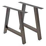 ECD Germany 2x Tischbeine A-Form A-Design, 70x72,5 cm, Industrial, aus pulverbeschichtetem Stahl, Industriedesign, Metall Tischkufen Tischuntergestell Tischgestell Möbelfüße, für Esstisch Schreibtisch