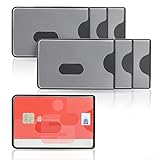 WallTrust RFID NFC – Schutzhülle für Kreditkarten, Ausweis, Bankkarten, Blocker, transparente Matte Vorderseite, Schwarz, 6er Set