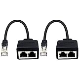 Duttek LAN Splitter, RJ45 LAN verteiler 1 auf 2, RJ45 1 männlich zu 2 weiblich Adapter für Ethernet CAT 5/CAT 6 LAN Ethernet Kabel Extender Netzwerk Adapter Stecker (1 Paar)