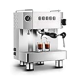 JNOIHF Alle in einem Espressomaschine & Kaffeemaschine for Home Barista-Kaffeemühle, Milchdampfer und -frucher, abnehmbare Teile zum einfachen Reinigen, Edelstahl
