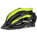 EASTINEAR Fahrradhelm mit Visier Leichter MTB Helm für Erwachsene Fahrradhelm Herren und Damen mit wiederaufladbaren LED-Licht (BKYellow)