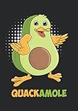 Notizbuch A4 liniert mit Softcover Design: Quackamole Vegane Avocado Ente Schnabel Witz Spaß: 120 linierte DIN A4 Seiten