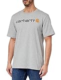 Carhartt Herren Relaxed fit, schweres, kurzärmliges T-Shirt mit Logo-Grafik, Grau meliert, XXL