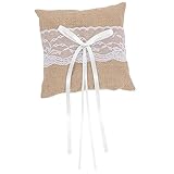 KOMBIUDA Brauthochzeitszeremonie Kissen Für Ringträger Mit Satinbändern Elegantes Hochzeitskissen Für Verlobungsfeiern Personalisierbares Dekorationsstück Für B