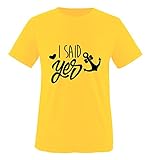 Comedy Shirts - I Said yes Anker - Mädchen T-Shirt - Gelb/Schwarz Gr. 110-116