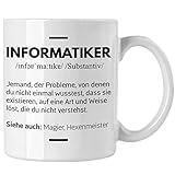 Trendation - Informatiker Tasse Geschenk Programmierer Gadget Lustig Geschenkidee Männer Zubehör Informatiklehrer IT (Weiß)