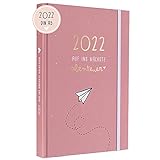 Odernichtoderdoch® Kalender 2022 'Auf ins nächste Abenteuer' - Hardcover Terminkalender in Rosa, 15 cm x 21 cm (A5)