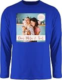 Langarmshirt Herren Langarm Shirt - eigenem - Foto Bild - M - Royalblau - drucken Lassen online Bedrucken personalisierten Druck selber gestalten Fotos selbst beschriften individuellem Aufdruck