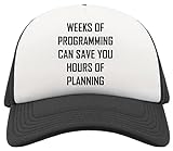 Unbekannt Weeks of Programming Can Save You Hours of Planning Atmungsaktive Unisex-Half-Mesh-Cap-Hut-Baseballmütze Sport Active Schwarz One Size