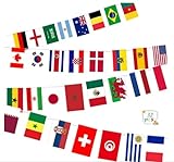 2022 Weltmeisterschaft Wimpelkette Fahnenkette, 32 Nationalflaggen Teilnehmerländer Fanartikel Flaggen Wimpel Für Fußball-Fans für Bar Flaggen Der Welt 10m Flaggenkette,Sportvereine, Fußball-WM-Party