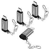 EasyULT USB Typ C Adapter auf Micro USB [4 Pack], USB Typ C (Female) zu Micro-USB (Male) Adapter Kompatibel mit Samsung J6/J5/J4/J3/S7/S7 Edge/S6,Huawei Y7/Y6/P Smart/P8 Lite,LG G4