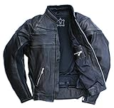 Skorpion „Roadstar“ Freizeit- und Motorradlederjacke aus Glattleder für Chopper und Biker in schwarz, Gr.: 60