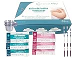 SALO MED - Fruchtbarkeitstest-Kit für Frauen - 50 Ovulationstests + 20 Schwangerschaftstests - Einzeln verpackt, Urinteststreifen (50 LH + 20 HCG) mit 70 Urinbechern enthalten