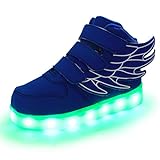 LED - Laufschuhe Schuhe Für Junge/Mädchen, 7 Farben Wechselhaftes Blinken Sport LED Leuchten Chargable Durch USB-Linie. Flamme Und Flügel - Design