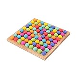 Montessori-Spiel, Regenbogen-Brettspiel, für Kleinkinder, 80 farbige Holzperlen, Multiplayer-Brettspiel für Kinder ab 3 4 5 Jahren