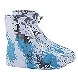 Abaodam 1 Paar wasserdichte Regen-Schuhüberzieher transparente Schuhschoner wiederverwendbare Stiefelüberzieher Überschuhe Regentag Stiefel für Erwachsene Größe 39-40 Blau