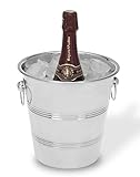 Viscio Trading 171429 Eiskübel für Champagner, aus Edelstahl, 22 cm