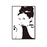 WDQTDW Leinwanddruck Schwarz Weiß Audrey Hepburn Wand Kunst Leinwand Gemälde Zitate Minimalistischen Poster Und Drucke Wandbild Für Wohnzimmer Home Decor