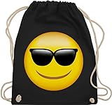 Comic Shirts - Emoticon Sonnenbrille - Unisize - Schwarz - sportbeutel junge - WM110 - Turnbeutel und Stoffbeutel aus Baumwolle