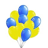 50 Premium Luftballons in Gelb/Blau - Made in EU - 100% Naturlatex somit 100% giftfrei und 100% biologisch abbaubar - Geburtstag Party Hochzeit Silvester Karneval - für Helium geeignet - twist4®