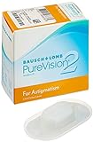 Bausch + Lomb PureVision2 for Astigmatism Monatslinsen, torische Kontaktlinsen, weich, 6 Stück BC 8.9 mm / DIA 14.5 / CYL -1.25 / Achse 160 / -2.5 Dioptrien