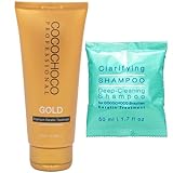 COCOCHOCO Professional Gold Keratin Starter KIT - Gold Keratin Hair Treatment (100 ml) und Clarifying Shampoo (50 ml) - Formaldehyd Frei - Komplex Keratin Kur für Haarglättung - Für alle Haartypen