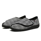 giktuv Damen Herren X-Weit Verstellbar Schuhe,Diabetiker Schuhe Für Geschwollene Füße,einfaches An- und Ausziehen,für Senioren (Color : Black, Size : 42 EU)