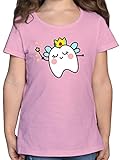 Karneval & Fasching Kinder - Süße Zahnfee - 116 (5/6 Jahre) - Rosa - Karneval - F131K - Mädchen Kinder T-Shirt