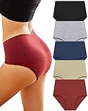 FINETOO 3/5er Pack Perioden Unterwäsche Damen Hohe Taille Baumwoll Unterhosen Menstruation Slips Frauen Hipster Set High Waist Slip Panties Bikini Mehrpack S-XL