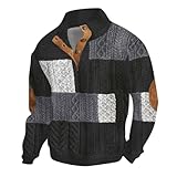 Generisch Hoodie Herren Mit Tasten Schwarz Sweatpullover Herren Kapuzenpulli Slim Fit Pullover Waffelstrick Sweatshirt Mit Taschen Sweater Casua Pullis Minimalist Sportshirt Vintage Streetw