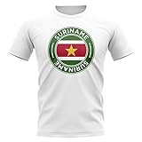 Airosportswear Suriname Football Badge T-Shirt (White)