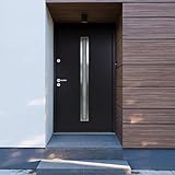 vidaXL Haustür mit Handgriff-Set Schlüssel Eingangstür Nebeneingangstür Wohnungstür Außentür Kellertür Tür Mehrzwecktür Aluminium Anthrazit 90x200cm