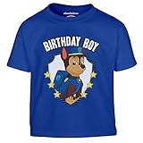 PAW PATROL Geburtstag Junge - Chase Birthday Boy Kinder Jungen T-Shirt 106/116 (5-6J) Blau