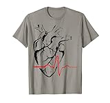 Anatomisches Herz Zeichnung EKG T-Shirt