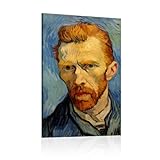 Zhaoyang Art Vintage Van Gogh-Selbstporträt-Leinwanddruck, Wandkunst, Gemälde, Reproduktion, Kunstwerk für Wohnzimmer-Wanddekoration, 45 x 50 cm, mit Rahmen, fertig zum Aufhängen