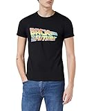 Back to The Future Film-Logo Herren-T-Shirt Schwarz 3XL | S-XXXXXL, 1980 Sci-Fi-Film-Klassiker mit Rundhalsausschnitt Graphic Tee, Geburtstagsgeschenkidee für Männer, für Haus oder Gym