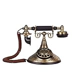 MLIMAR Festnetzhäuser Telefone Retro -Dial -Telefon, Antiquitätenhome -Telefon, Nummernspeicher, Knopfwahl, Antiquitäten Telefon Vintage Festnetz Telefon Desktop Caller for Wohnkultur