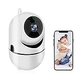 Podofo Wireless Home Security Camera, WiFi Baby Pet Camera Indoor 1080p Smart für Katze/Hund/Kindermädchen/Bewegungserkennung mit 2-Wege Audio Nachtsicht Keine Totwinkel Rotation Fernüberwachung