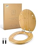 Benkstein® Premium Bambus WC Sitz mit Absenkautomatik – Quick Release Funktion – Hochwertiger Klodeckel aus Holz, Robust, Antibakteriell, Nachhaltig – Toilettendeckel mit Softclose – Einfache Montag