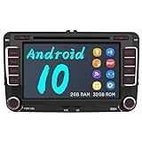 AWESAFE Android 10 Autoradio für VW Skoda Seat, 2 DIN Radio mit Navi 7 Zoll Touchscreen CD DVD Player Bluetooth MirrorLink WLAN DAB+ unterstützung