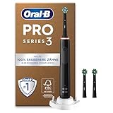 Oral-B Pro Series 3 Plus Edition Elektrische Zahnbürste, Electric Toothbrush, PLUS 3 Aufsteckbürsten, 3 Putzmodi, 360 Grad Andruckkontrolle für Zahnpflege, Designed by Braun, Schw