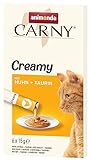 Animonda Katzen Leckerlies Carny Adult Creamy - Premium Katzensnack für anspruchsvolle Feinschmecker - Leckpaste mit zartem Huhn und wertvollem Taurin in praktischen Frischebeuteln - 6 x 15 g
