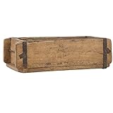 Ib Laursen UNIKA Aufbewahrungsbox aus Holz 31 cm Vintage Allzweckkiste Ordnungshelfer Ordnungsbox Holzkiste Ziegelform Dekokiste nostalgisch Antik Regal klein