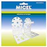 MICEL - 92555 - Winkelhalter für Markisenachse, Wand- und Deckenbefestigung, Stahl-Finish, lackiert, weiß, 65 x 86 x 108 mm