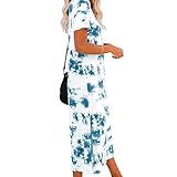 Y56 Kurzärmliges Kleid mit Batikmuster für Damen warm blümchenkleid gepunkte gr.34-48 verpackung ep09996 String pro Sneaker gymnastiks