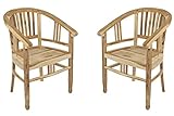 2er Spar-Set Gartenstuhl Sessel aus Teak Holz mit Armlehnen Moreno