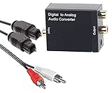 auvisio Digital analog Wandler: Audio-Konverter Digital (Toslink/Koaxial) zu Analog (Cinch) mit Kabel (optisches Audiokabel auf Cinch)
